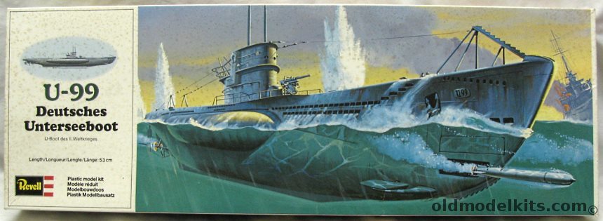 Revell 1/125 U-99 U-Boat Type VIIB Submarine, 5054 plastic model kit